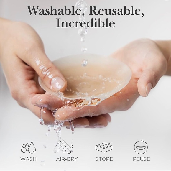 2 Pair Caramel Nipple Covers Sticky Adhesive Lift Breast Petals Pasties w/ Case - Picture 4 of 7